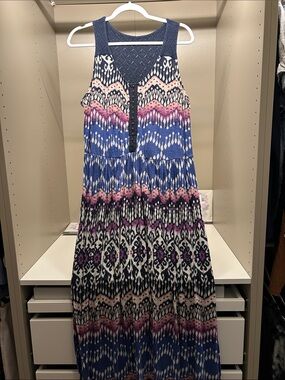 Lucky Brand Gorgeous Summer Sleeveless Cotton Knit Maxi Dress Size 1X